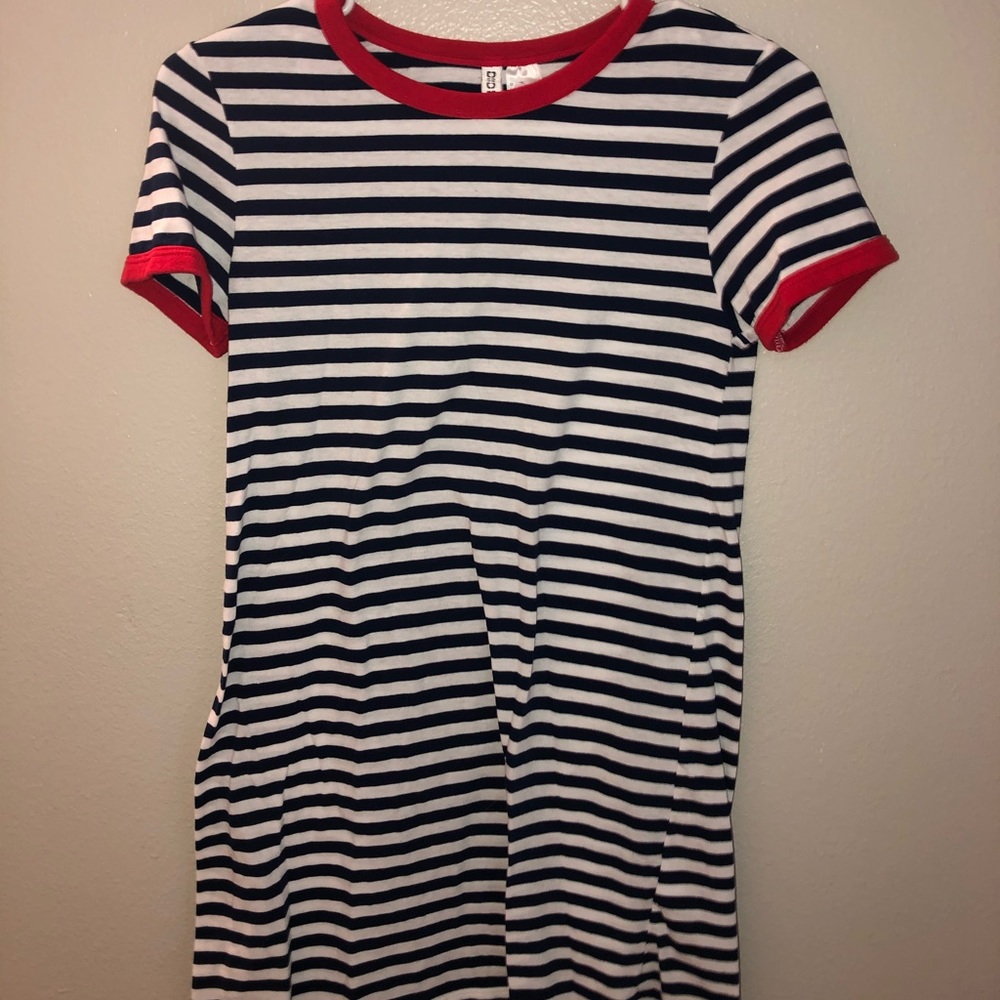Striped mid length dress